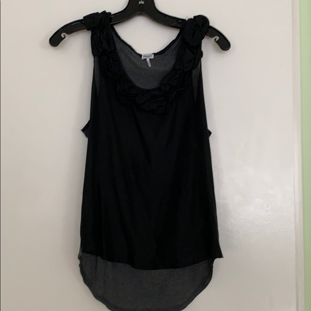 Splendid Sleeveless Ruffled Collar Top